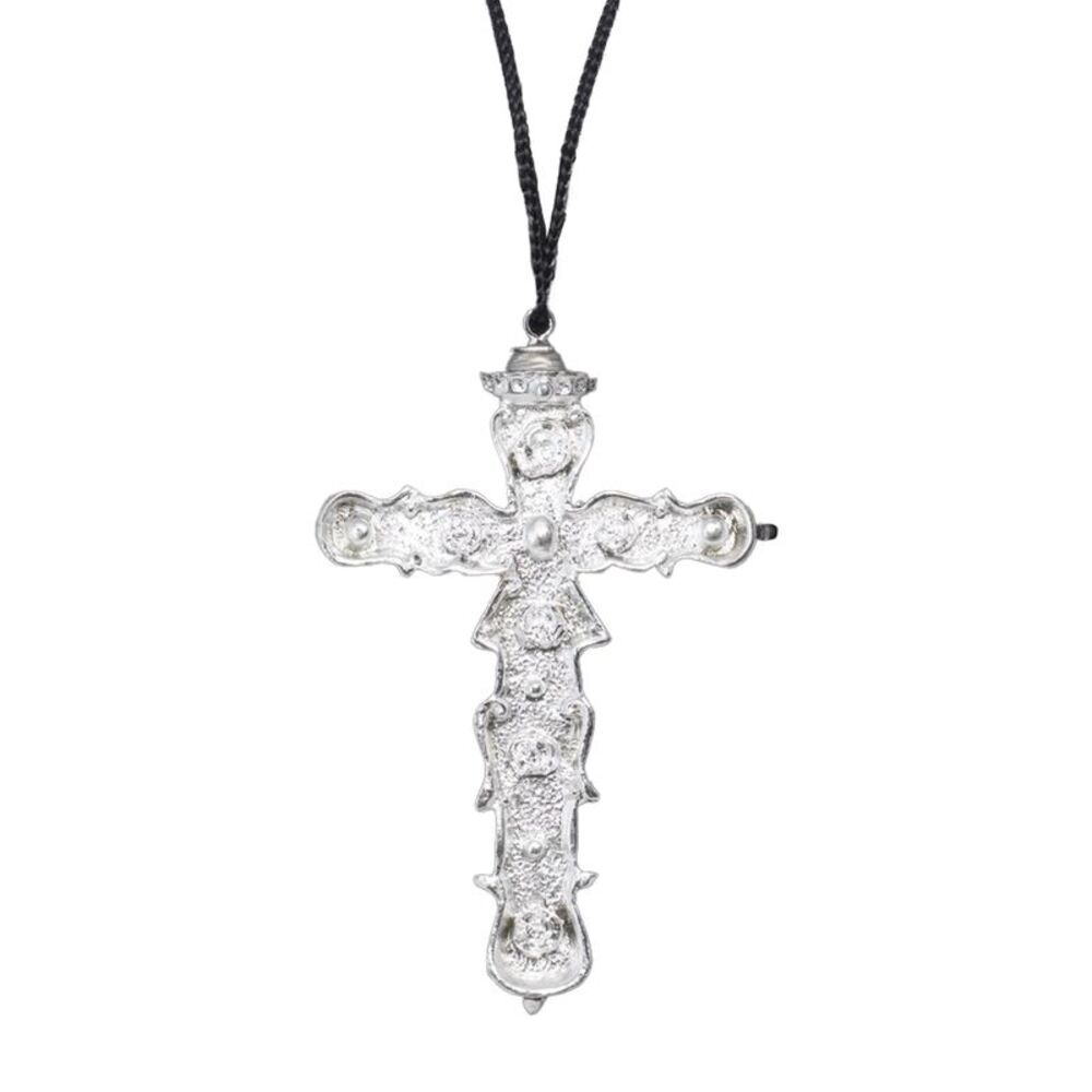 Smiffys Ornate Cross Pendant / Silver